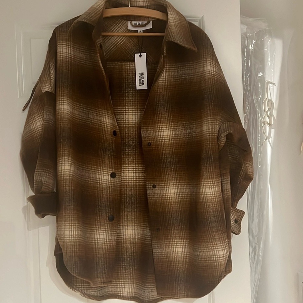 Brown beige jacket with fringe, new with tag